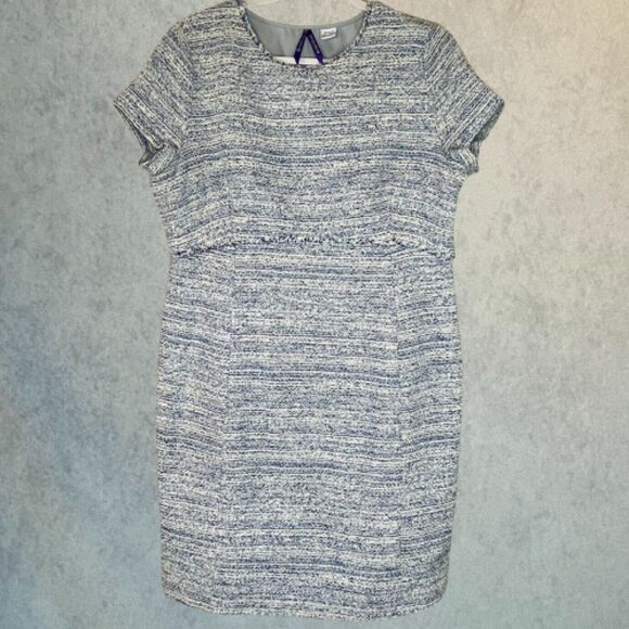 Seraphine Maternity Dress Women's Size 14 Blue Short Sleeve Knee Length Shift - Picture 1 of 16